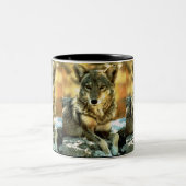 Tasse 2 Couleurs Coyote, cadeaux d'amants de faune (Centre)