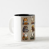 Tasse 2 Couleurs Cozy Animal Friends Reading and Relaxing (Devant gauche)
