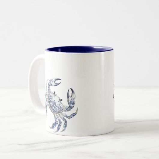 Tasse 2 Couleurs Crabe bleu (Devant gauche)