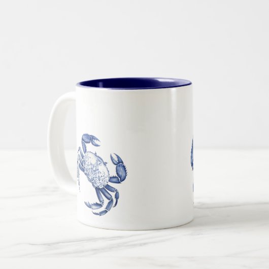 Tasse 2 Couleurs Crabe bleu (Devant gauche)