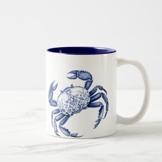 Tasse 2 Couleurs Crabe bleu (Droit)