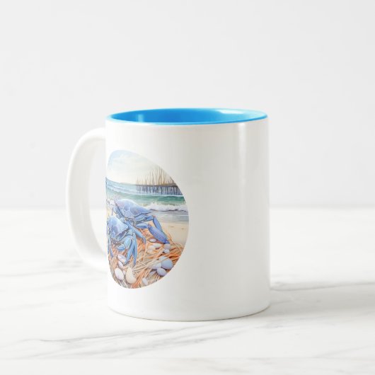Tasse 2 Couleurs Crabe bleu (Devant gauche)