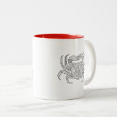 Tasse 2 Couleurs Crabe de Zendoodle (Devant droit)