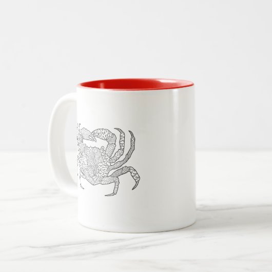 Tasse 2 Couleurs Crabe de Zendoodle (Devant gauche)