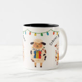 Tasse 2 Couleurs Crăciun Mișto Sheep Gift Romanian Holiday (Devant droit)