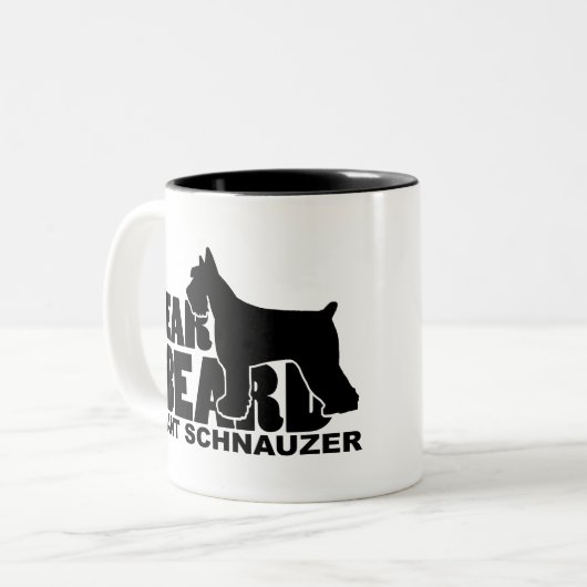 Tasse 2 Couleurs Craignez la barbe - Schnauzer géant (Devant gauche)
