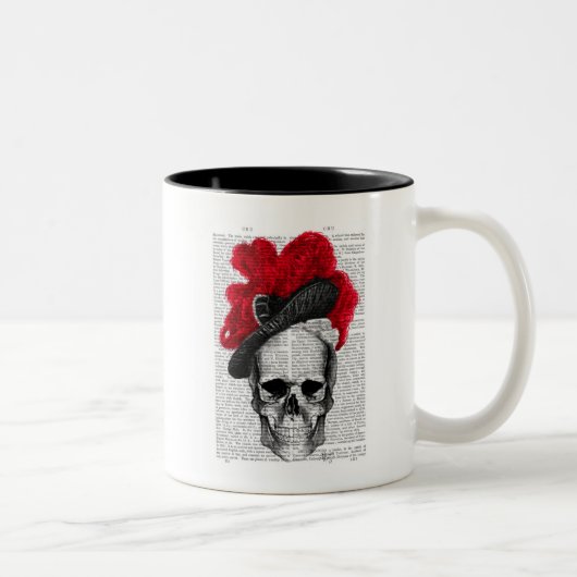 Tasse 2 Couleurs Crâne avec Casquette rouge (Droit)