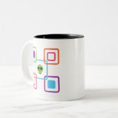 Tasse 2 Couleurs Crâne carré (Devant gauche)