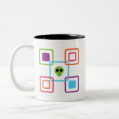 Tasse 2 Couleurs Crâne carré (Gauche)