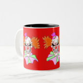 Tasse 2 Couleurs Crâne clown cimenté (Devant gauche)