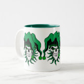 Tasse 2 Couleurs Crâne de jester irlandais (Devant gauche)
