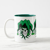Tasse 2 Couleurs Crâne de jester irlandais (Gauche)