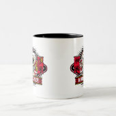 Tasse 2 Couleurs Crâne de kamikaze avec l'épée japonaise (Centre)