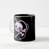 Tasse 2 Couleurs Crâne de néon pourpre (Devant gauche)