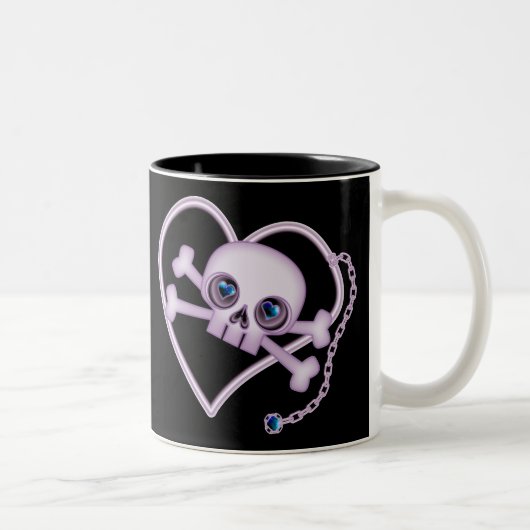 Tasse 2 Couleurs Crâne de néon pourpre (Droit)