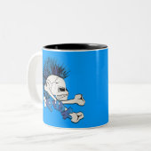 Tasse 2 Couleurs Crâne de punk (Devant gauche)