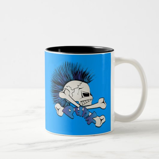Tasse 2 Couleurs Crâne de punk (Droit)