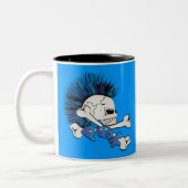 Tasse 2 Couleurs Crâne de punk (Gauche)