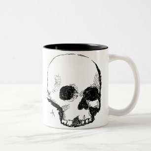 Tasse 2 Couleurs crâne de spoopy