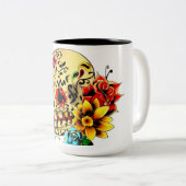 Tasse 2 Couleurs Crâne de sucre (Devant droit)