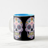 Tasse 2 Couleurs Crâne de sucre pourpre (Devant gauche)