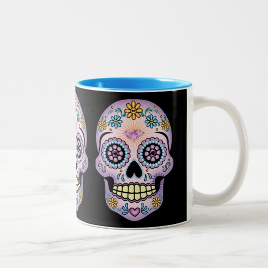 Tasse 2 Couleurs Crâne de sucre pourpre (Droit)