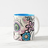 Tasse 2 Couleurs Crâne doux de sucre (Devant droit)