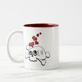 Tasse 2 Couleurs Crâne et coeurs (Gauche)
