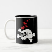 Tasse 2 Couleurs Crâne et coeurs (Gauche)