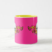 Tasse 2 Couleurs Crâne et coeurs flamboyants (Centre)