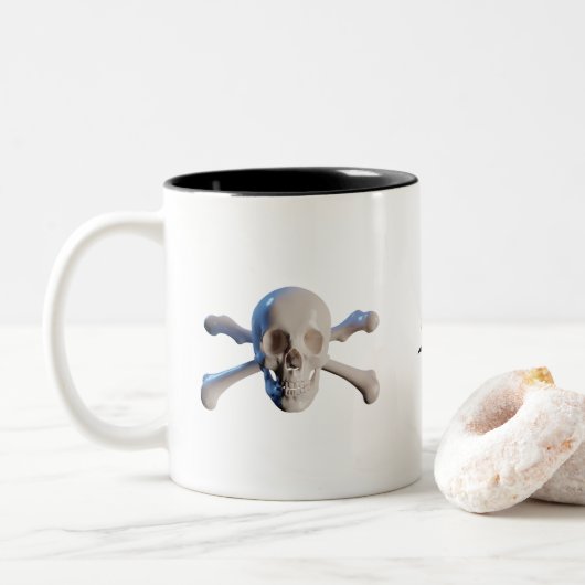 Tasse 2 Couleurs Crâne et os croisés (Avec donut)