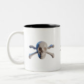 Tasse 2 Couleurs Crâne et os croisés (Gauche)