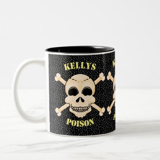 Tasse 2 Couleurs Crâne et os croisés (Gauche)