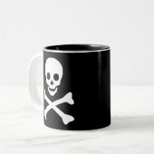 Tasse 2 Couleurs Crâne et os croisés (Devant gauche)