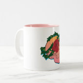 Tasse 2 Couleurs Crâne et Rose (Devant gauche)