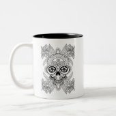 Tasse 2 Couleurs Crâne inspiré en fleurs (Gauche)