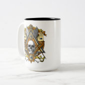 Tasse 2 Couleurs Crâne masonique (Devant gauche)