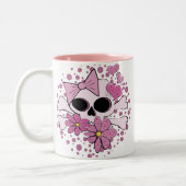 Tasse 2 Couleurs Crâne punk Girly (Gauche)