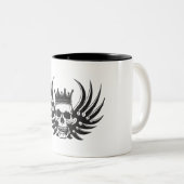 Tasse 2 Couleurs Crâne roi avec ailes (Devant droit)