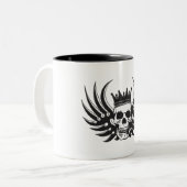 Tasse 2 Couleurs Crâne roi avec ailes (Devant gauche)