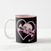 Tasse 2 Couleurs Crâne rose néon (Gauche)