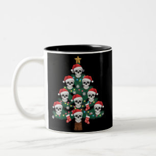 Tasse 2 Couleurs Crâne sapin de Noël Pyjama Cool Skeleton Père Noël