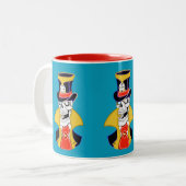 Tasse 2 Couleurs Crâne Vampire Steampunk (Devant gauche)