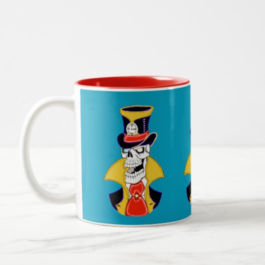 Tasse 2 Couleurs Crâne Vampire Steampunk (Gauche)