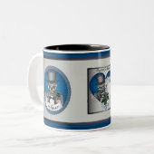 Tasse 2 Couleurs Crânes bleus de mariage (Devant gauche)