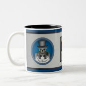 Tasse 2 Couleurs Crânes bleus de mariage (Gauche)