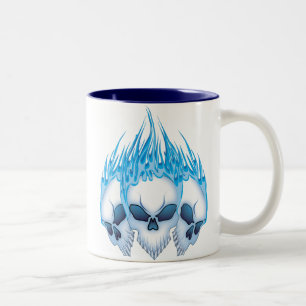 Tasse 2 Couleurs Crânes bleus flamboyants