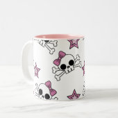 Tasse 2 Couleurs Crânes de filles et étoiles (Devant gauche)