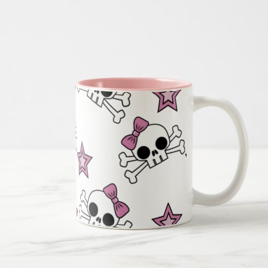 Tasse 2 Couleurs Crânes de filles et étoiles (Droit)