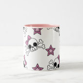 Tasse 2 Couleurs Crânes de filles et étoiles (Centre)